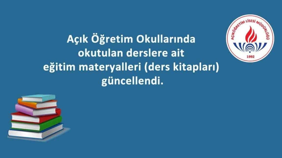 AÇIK LİSE VE AÇIK ORTAOKUL KİTAPLARI GÜNCELLENMİŞTİR